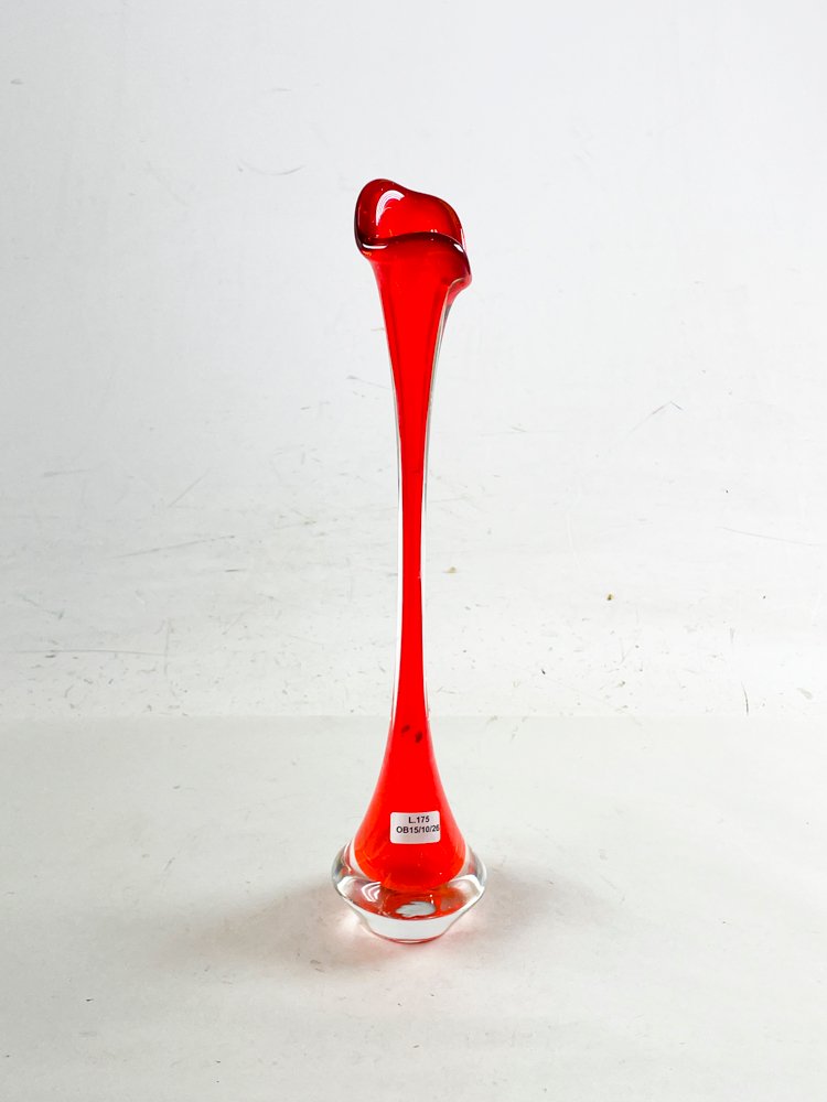 Violetero de Cristal Murano Rojo Alto 37 cm