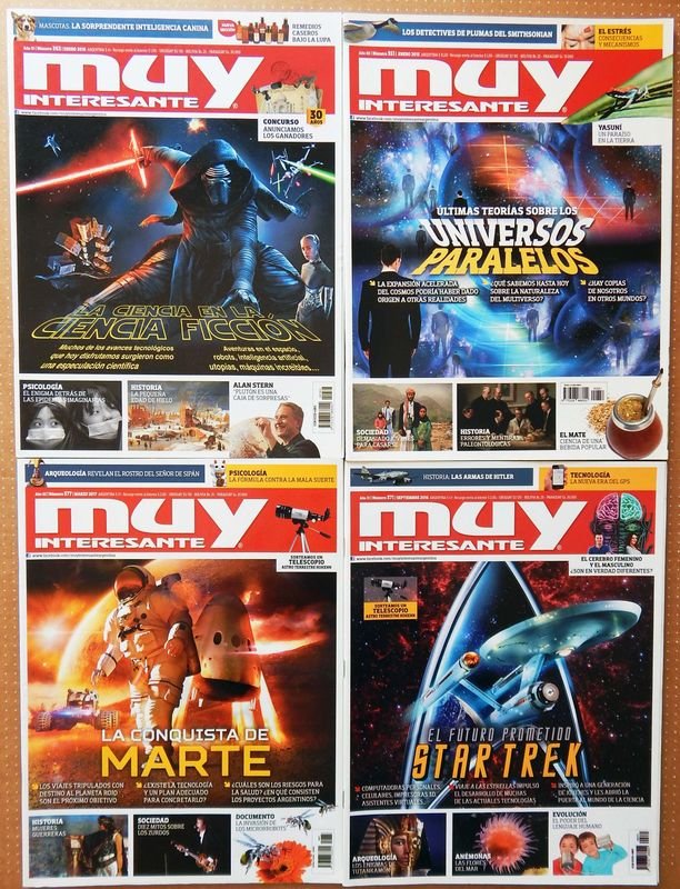 Lote de 4 Revistas Muy Interesante: Ciencia, Historia y Más