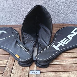 Tres fundas para raquetas de tenis HEAD, color negro, con cierres   con detalles de uso - imagen 5