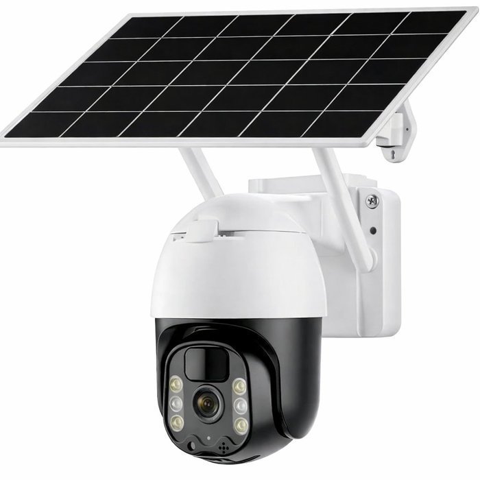 Cámara de Seguridad Exterior WiFi con Panel Solar, Audio Doble y Visión Nocturna