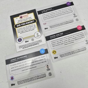 Lote de 4 Tarjetas de Fútbol Topps y Merlin: Tavernier, Adeyemi, Openda, G. Ramos - imagen 4