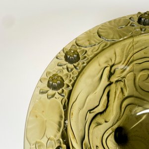Centro de vidrio color decorado ,damas y flores art nouveau, diámetro 31 x 14 altura - imagen 3