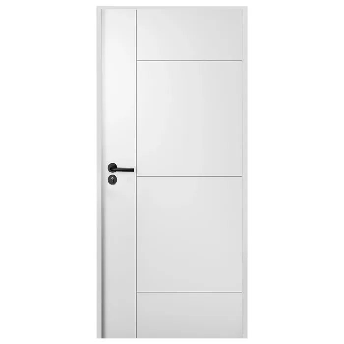 Puerta interior blanca con cerradura y pestillo negro - imagen 2