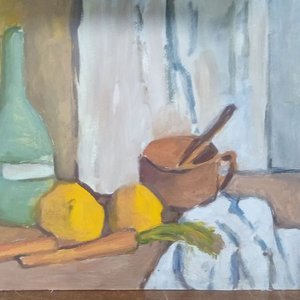 Lote siguiente: Óleo sobre fibra Bodegón 40x30