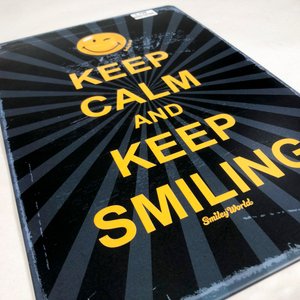 Chapa Decorativa "Keep Calm and Keep Smiling" Metal 30x20 cm - imagen 3