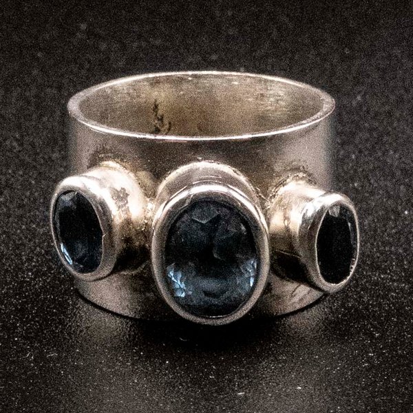 Anillo de Plata 950 con Topacios Azules - imagen 1