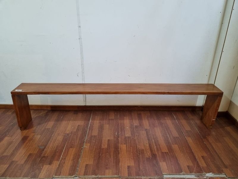 Banco Largo Robusto Madera Maciza Diseño Minimalista 239cm