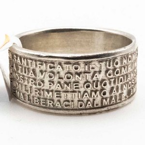 Anillo de Plata con Frase Religiosa y Cruz - imagen 2