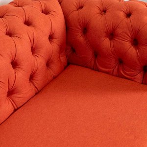 Sofá Chesterfield Naranja Tapizado con Almohadones - Nuevo - imagen 3