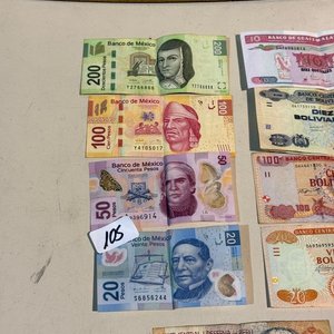 Lote anterior: Billetes de América Latina: México, Bolivia, Perú, Guatemala, Rep. Dominicana y Colombia