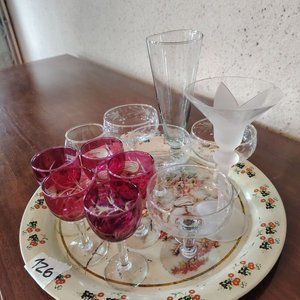 Bandeja con 7 Copas de Cristal y Vidrio - imagen 3