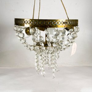 Plafón Circular de Bronce con Caireles Hialinos - Diámetro 30 cm - imagen 1