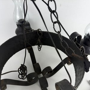 Lámpara de Techo Rústica de Hierro Forjado con Globos de Vidrio - imagen 6