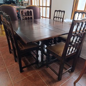 Juego de 6 Sillas de Comedor en Madera Maciza de Cedro Rosa Torneado - imagen 9