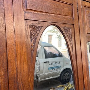 Ropero Antiguo de Roble con 3 Puertas, Espejo Biselado y 4 Cajones - imagen 8