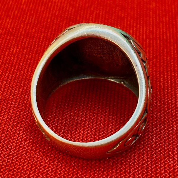 Anillo Mason de plata antiguo, manual y sin souvenir - imagen 4