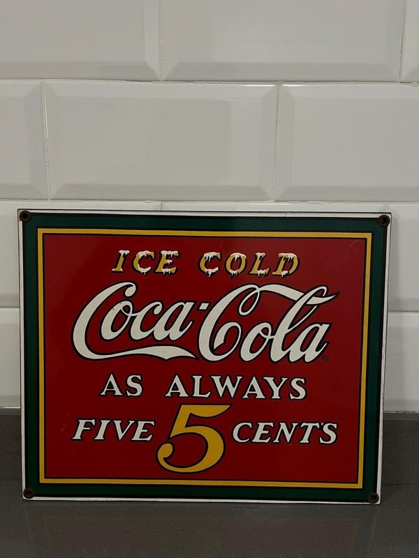 Cuadro Metálico "Coca-Cola Ice Cold" Vintage