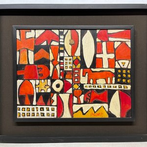 Oleo "Constructivo" de Edwin Studer - 34 x 44 cm - imagen 2