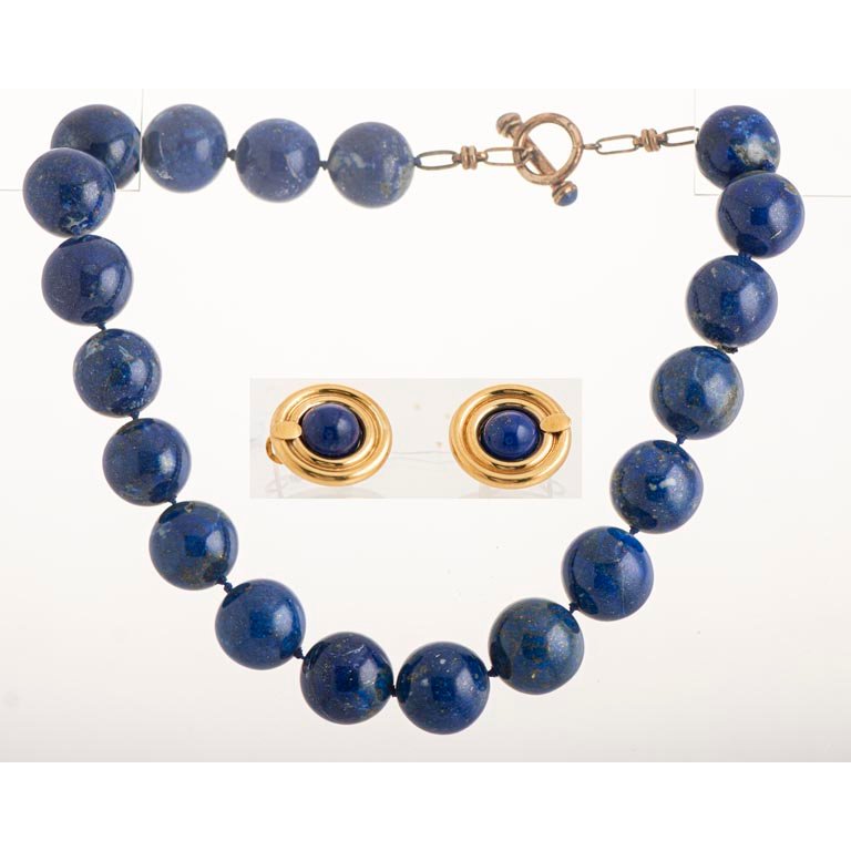 Conjunto Collar y Caravanas de Lapislázuli y Oro 18k