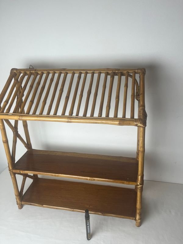 Repisa de bambú con estantes de madera - imagen 6