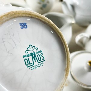 Conjunto de 10 Piezas de Porcelana OLMOS Industria Uruguaya: Teteras, Cafeteras y Azucareros - imagen 5