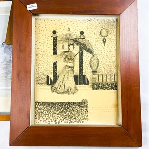 Lote de 4 Cuadros con Motivos de Aves y Figura Femenina - imagen 2