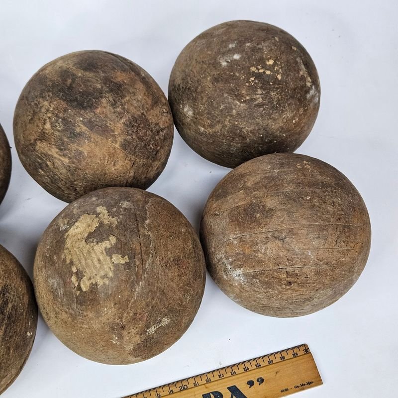 Antiguas Bochas de madera dura para juego tradicional - imagen 3
