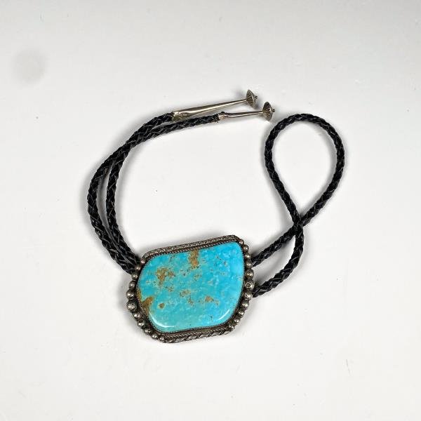 Colgante de Plata y Turquesa con Cordones