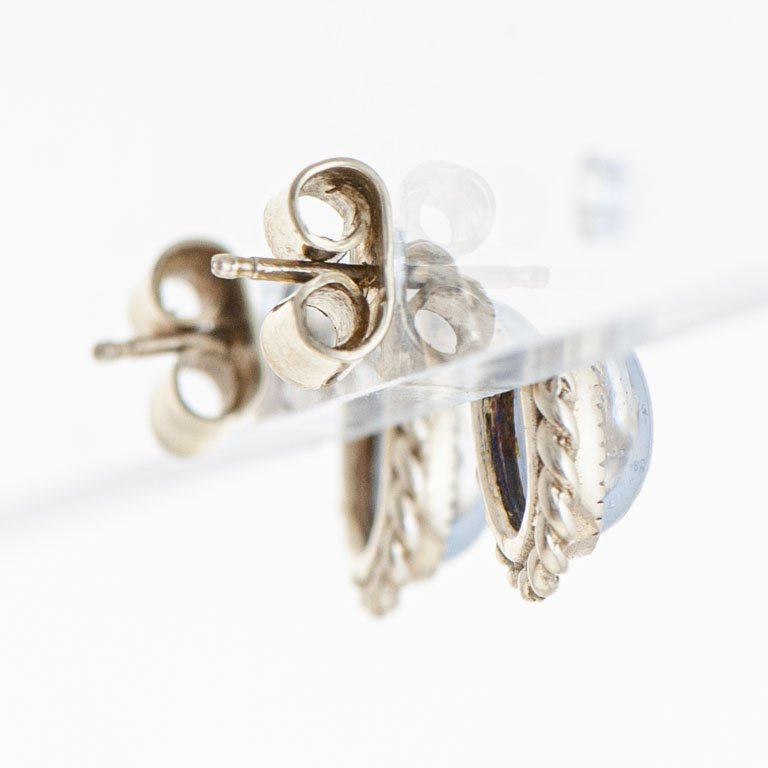 Pare de aretes de oro 18k con piedras naturales - imagen 2