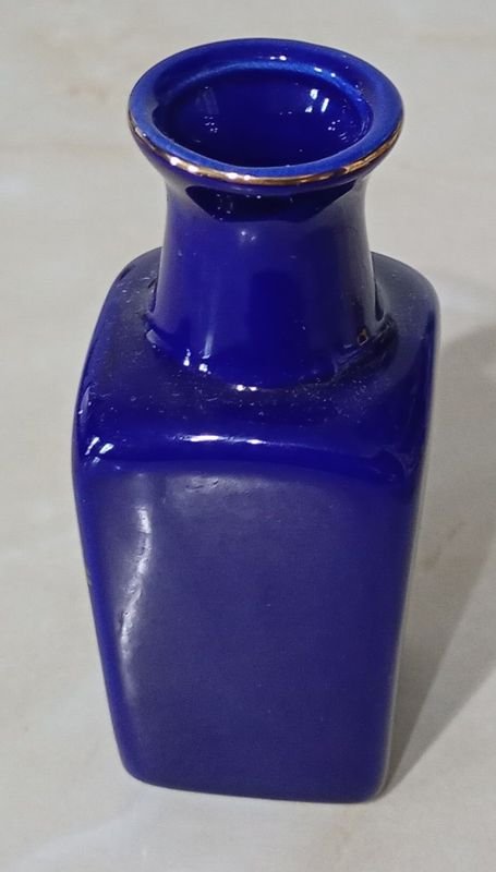Jarrón de porcelana azul cobalto SANTINI con decoración de faisán - imagen 3