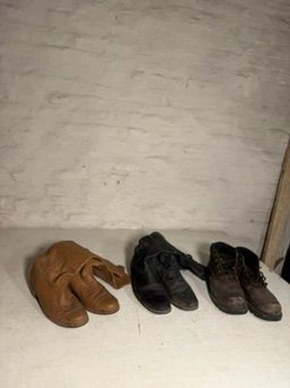 Lote de 3 pares de botas de cuero y trabajo