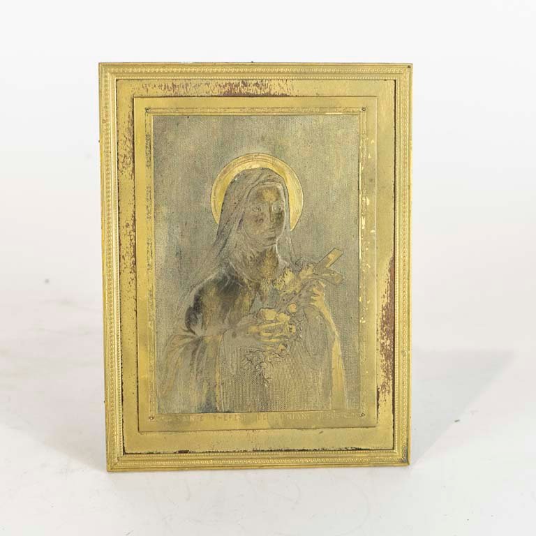 Lote siguiente: Placa religiosa aguafuerte de bronce - Medidas: 19x14cm