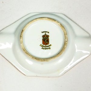 Cenicero de Porcelana Azul Esmaltada Alemana Bavaria Schumann Arzberg con Escena Romántica - imagen 3