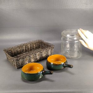 Panera de Metal, Recipiente Weck y 2 Vasijas de Cerámica - imagen 3