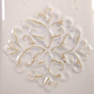 Lámpara de Cerámica Beige con Diseño Floral en Relieve - imagen 3