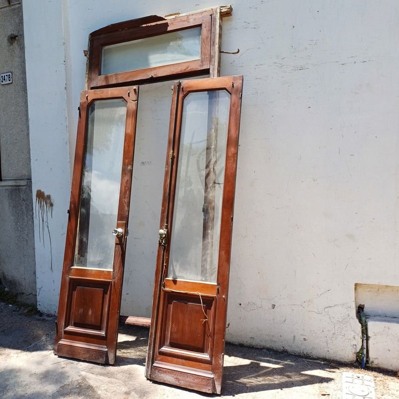 Puerta de cedro con marco y ventanas - imagen 2