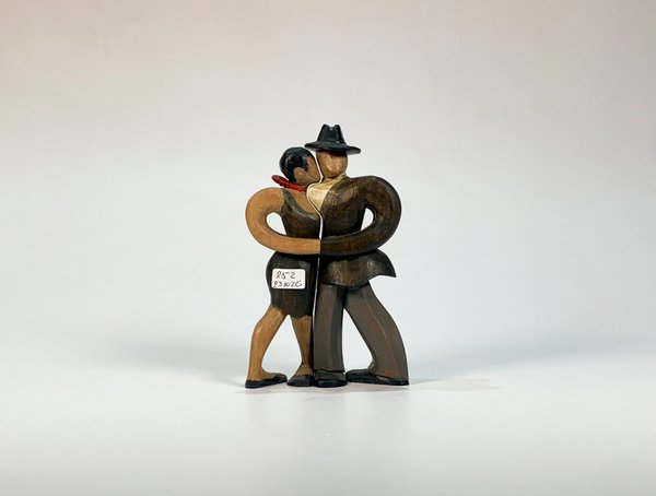Dos Tallas de Madera: Pareja de Tango Bailando, 20 cm - imagen 1