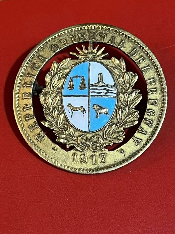 Antiguo prendedor de plata con moneda de 1 peso de 1917 - imagen 3