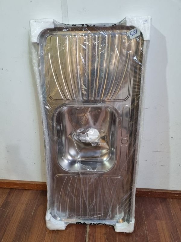 Pileta de Cocina Inoxsul con Bacha y Escurridor - 120x53 cm