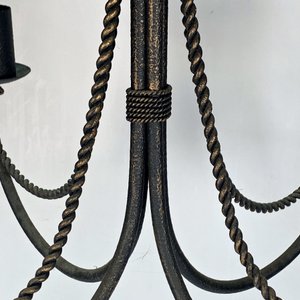 Araña de Metal Negra con Cuerdas y Cadena - 4 Luces - imagen 3