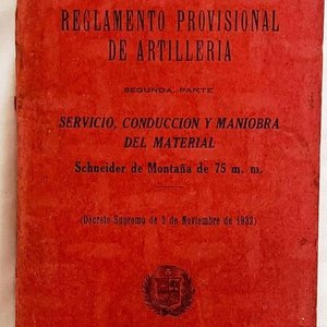 Reglamento Provisional de Artillería Schneider de Montaña 75mm - Lima 1932 - imagen 1