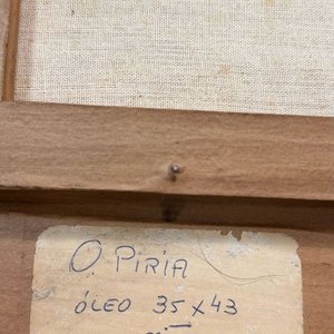 Olga Piria: Óleo sobre Tela "Niña con Sombrero" 42x34cm - imagen 6