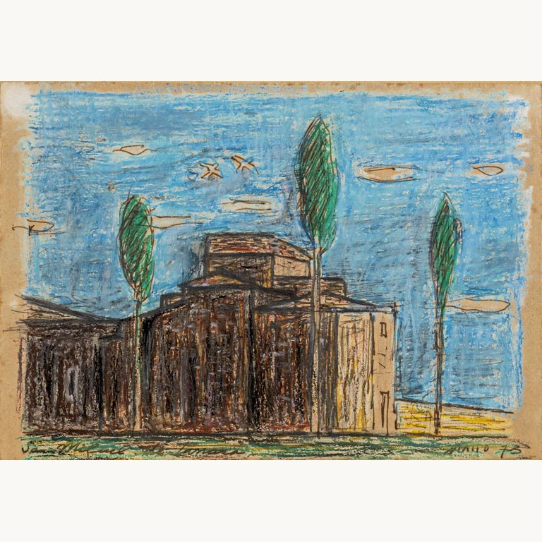 Lote anterior: Pintura de paisaje abstracto por Francisco Matto, 1973