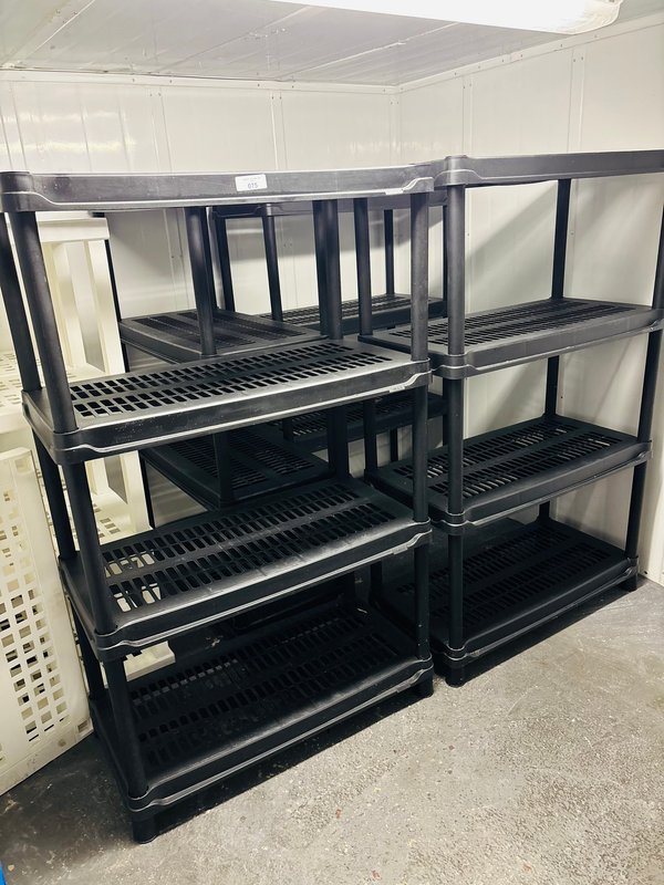 Dos Estanterías Plásticas Negras Rimax 90x47x145cm