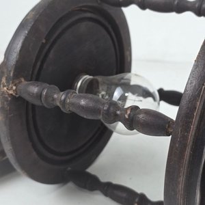 Antiguo Farol de Madera Tallada con Bombilla - imagen 4