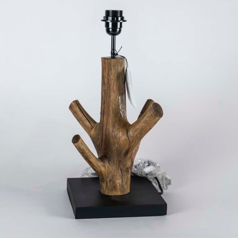 Lámpara de mesa en madera con diseño de tronco - imagen 1