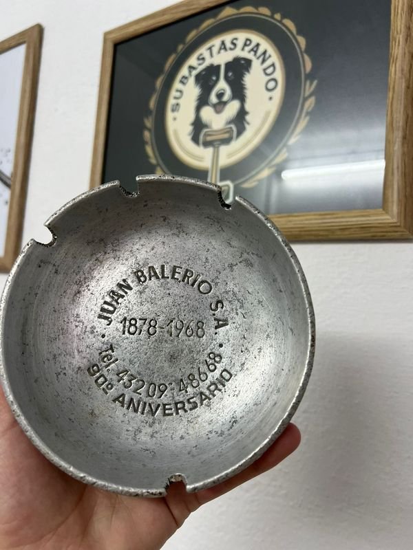Antiguo Cenicero Juan Balerio - Vaso de plata antigua - imagen 2