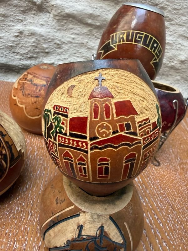 Gran lote de mates grabados a mano nuevos - imagen 2