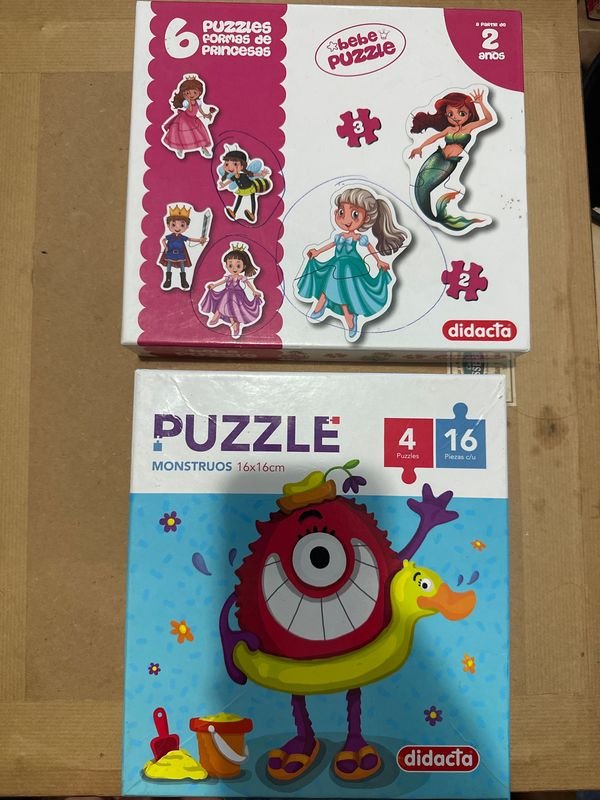 Pack de 2 Puzzles Infantiles Didacta: Princesas y Monstruo