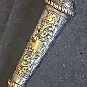 Cuchillo de Caza Antiguo Martinez Hnos. con Cabo de Plata y Oro - imagen 12